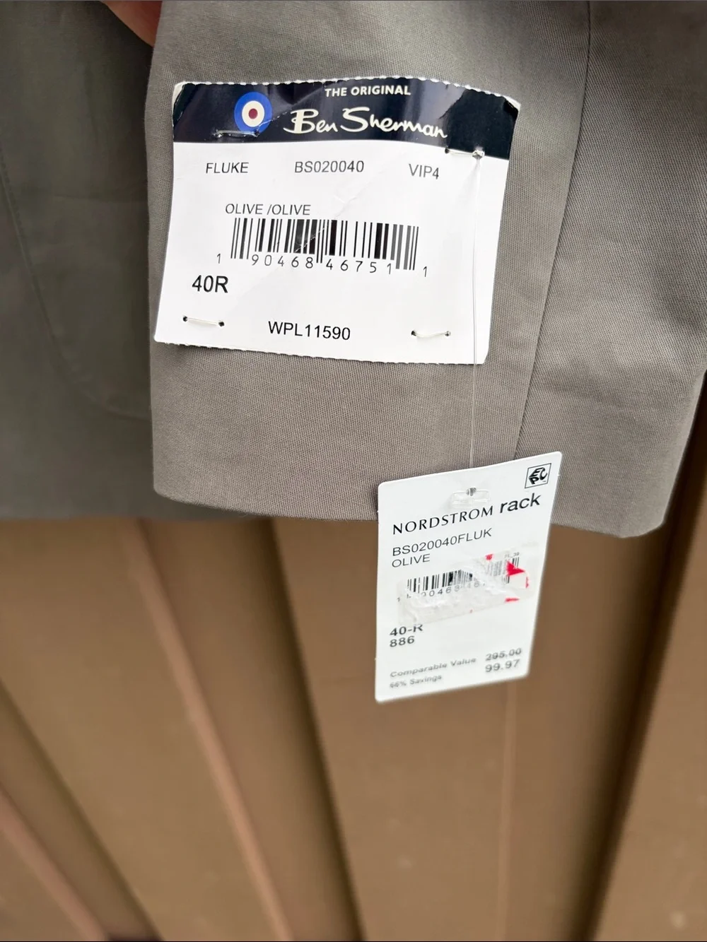 Ben Sherman Two Button Sport Coat NWT 40R
